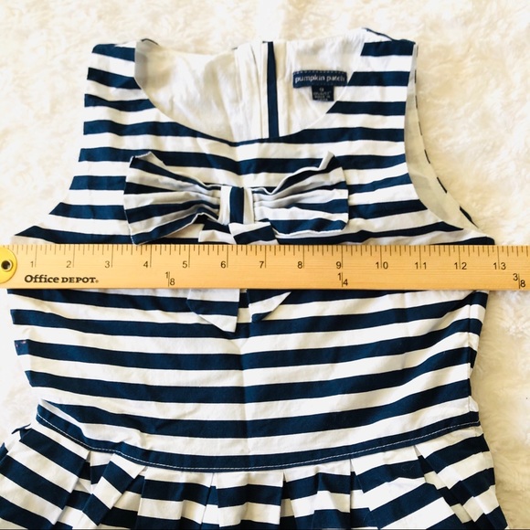 Pumpkin Patch Girls Dress with Bow Stripes Size 9 - Picture 7 of 10